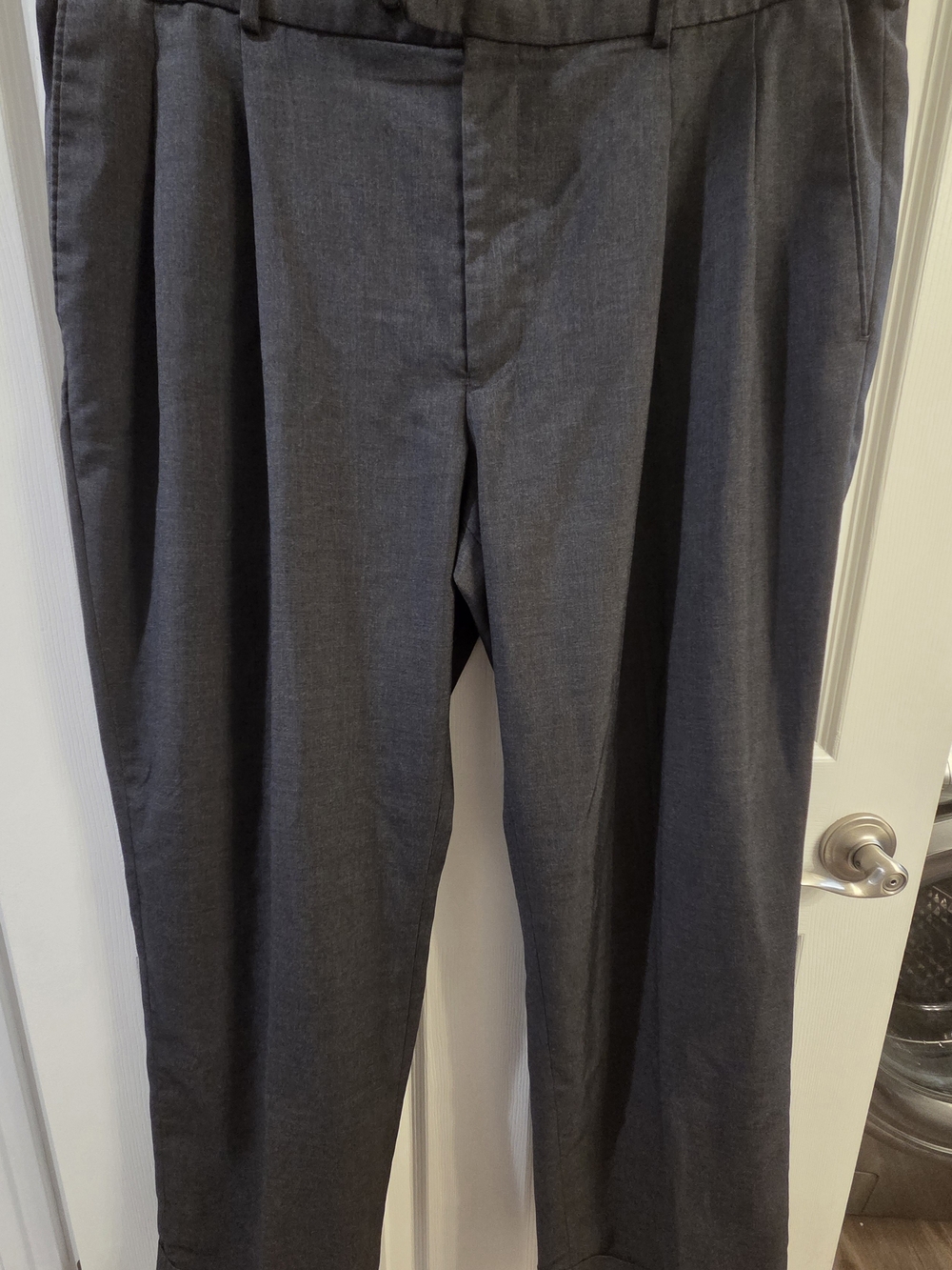 Stafford Men's Charcoal Straight-Leg Dress Pants